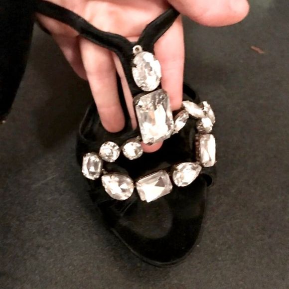 BCBG Shoes - BCBG RHINESTONE BLACK HEELS